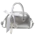 thumbnail image 3 of Bolso de hombro de PU con cremallera y hilo de coser de gran venta 2024 para mujer, bolso cruzado con decoración colgante de perlas de alta calidad para mujer, 3 of 5
