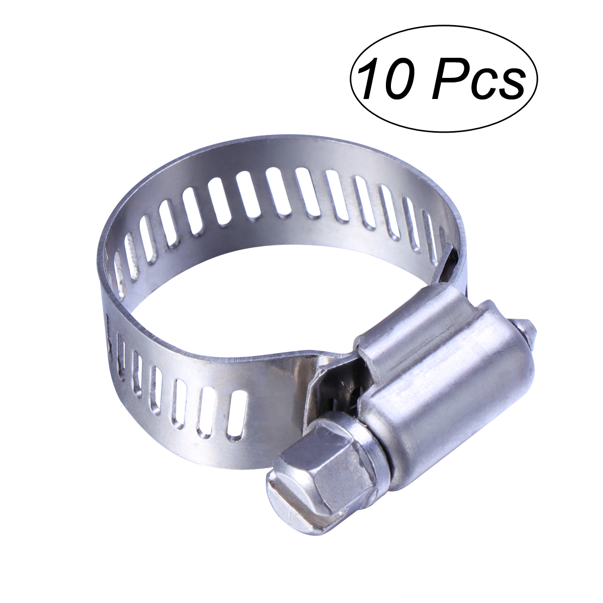 10 Pcs Heavy Duty Adjustable Stainless Steel Worm Gear Hose Clamps
