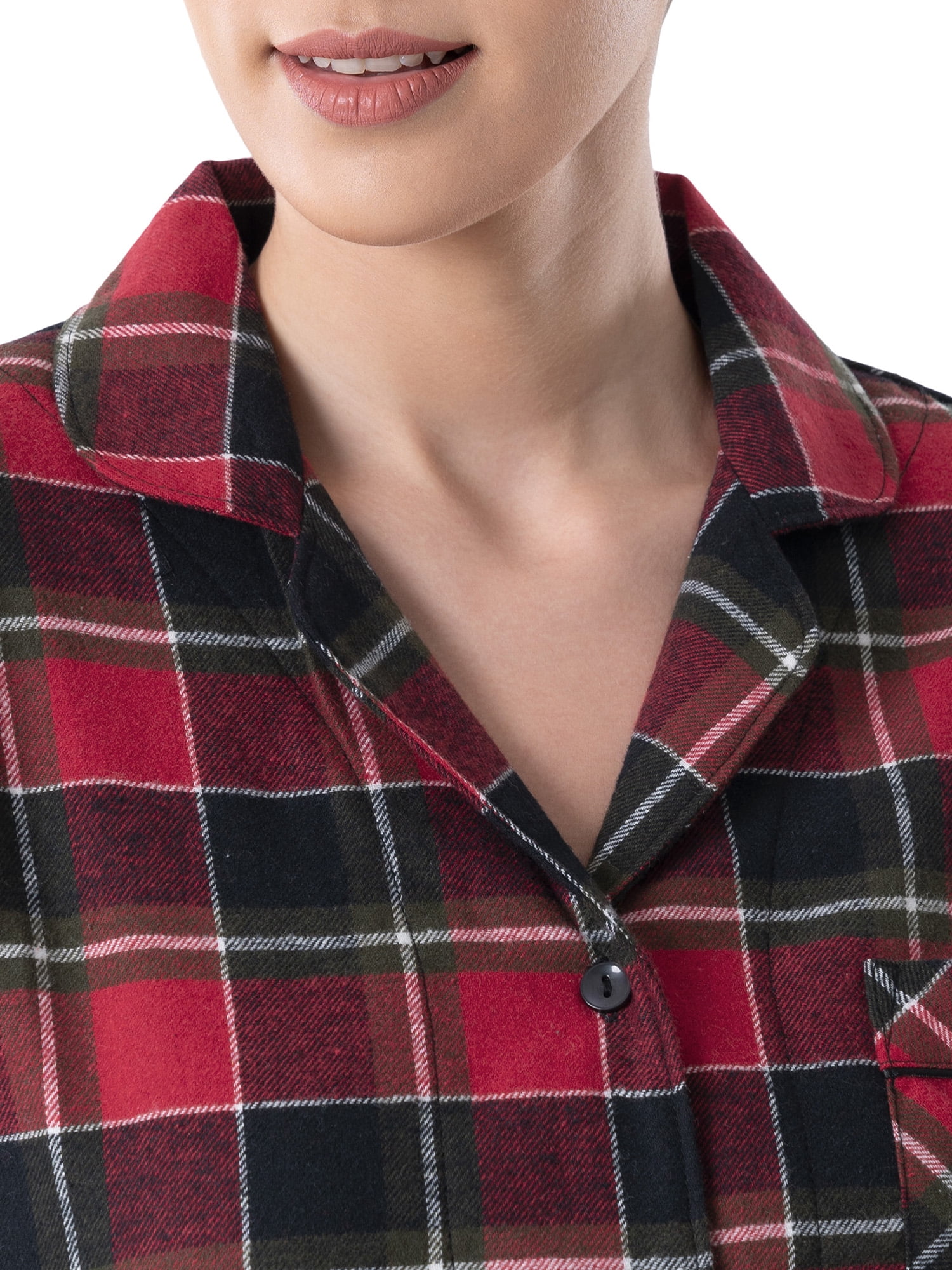 Wrangler Women's Flannel Button-Down Pajama Set, 2-Piece, Sizes S-4X