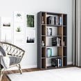 thumbnail image 3 of Ada Home Decor Sanborn Multiple Tier Open Shelf Modern Bookcase, Anthracite/Oak, 3 of 4
