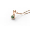 thumbnail image 3 of 1.66 Ct Round Emerald 925 Sterling Silver Rose Vermeil Solitaire Halo Ring Pendant Earring Set Jewelry, 3 of 5