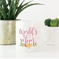 thumbnail image 2 of CTDream 11oz. Coffee Mug Gag , World's Best Mom, Floral Design, 1-Pack, Beautiful Unique Flower Coffee Cup Birthday Christmas Present Ideas for Her Women Wife Sister, 2 of 6