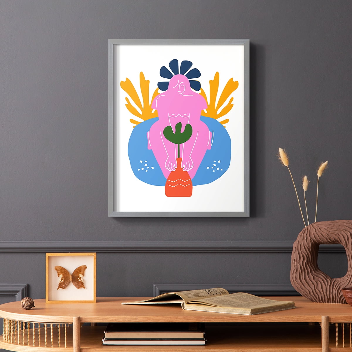 Matisse CDLV in Gray Solid Wood Framed Print No Nail Hanging