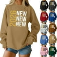 thumbnail image 5 of Women's Fashion Top New Year 2026 Printed Pullover Sweatshirt Holiday Design for Women Casual Celebration Streetwear Top,Black,XL, 5 of 6