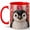 Red, variant on Jeweled Penguin Coffee Mug, Arctic Bird Mug, Ceramic 11 oz