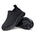thumbnail image 3 of vibdiv Boys Girls Shoes Kids Sneakers Slip on Fitness Tennis Athletic Walking School Shoes All Black Little Kid Size 12.5, 3 of 6