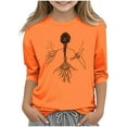 thumbnail image 2 of Bnwani Long Sleeve Toddler Shirts Girls Crew Neck Casual Originality Printed Tops 7-8 Years, 2 of 6