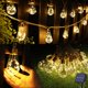thumbnail image 1 of Luces de cadena solares para exteriores Cuerda vintage Cáñamo Impermeable Blanco cálido Luces de cadena alimentadas por energía solar para valla de jardín Escaleras Balcón Café Bistro, 1 of 4