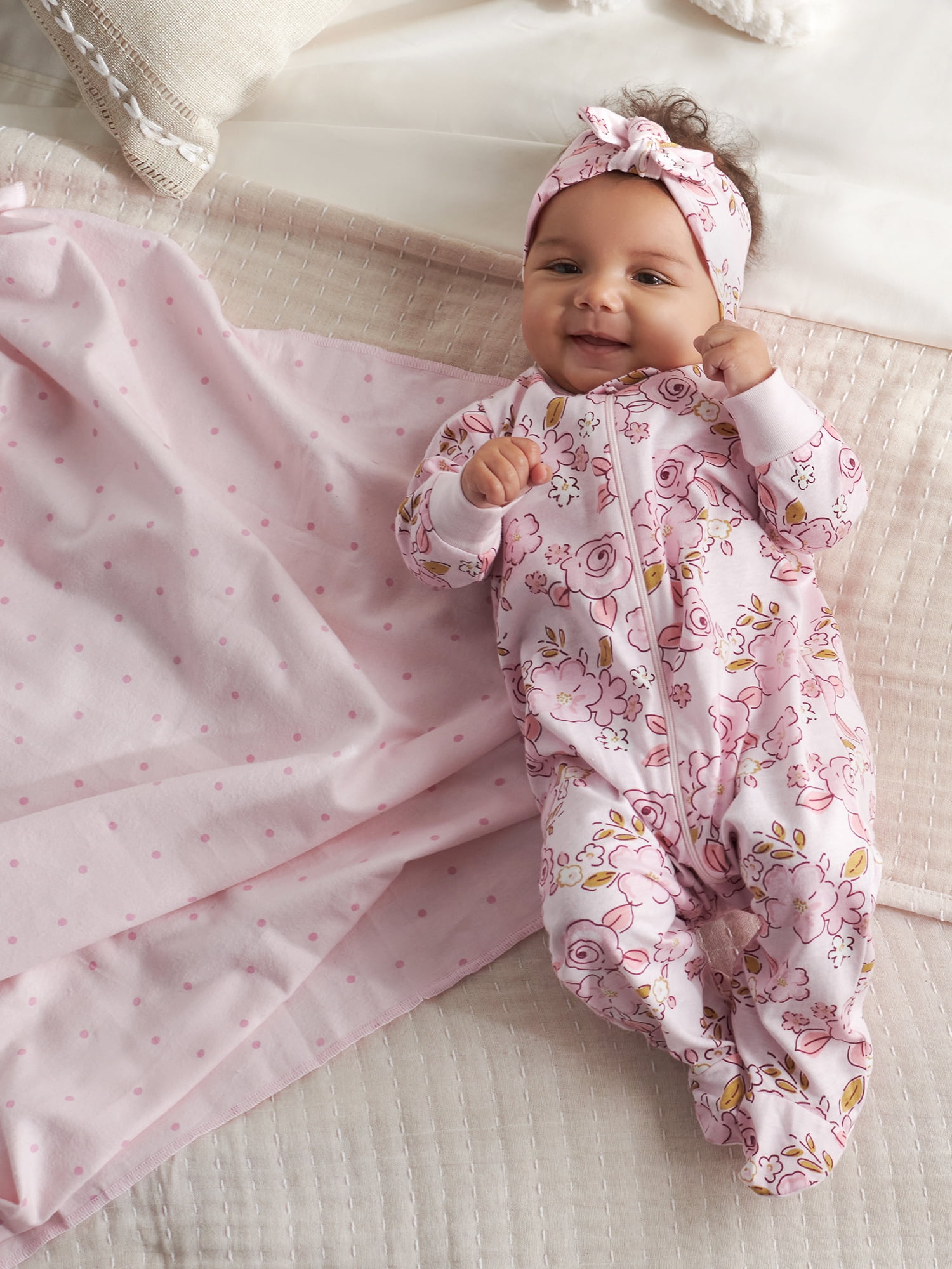 Gerber Baby Girl Flannel Receiving Blankets 4 Pack Walmart