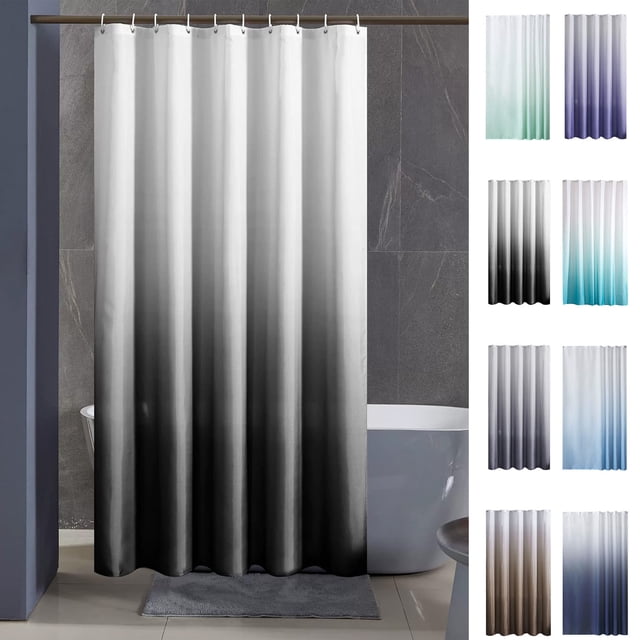 Bowayaoa Gradient Digital Printed Bathroom Shower Curtain Waterproof Polyester Thickened Shower Cover Decorative Bath Curtain with Rustproof Eyelets Easy Care