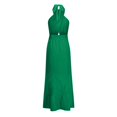 thumbnail image 4 of Robe d'Été pour Femmes à Col Licou Croisé Sans Manches, Couleur Unie, Découpes, Dos Nu, Fluide, Ligne A, Robe Maxi, 4 of 4