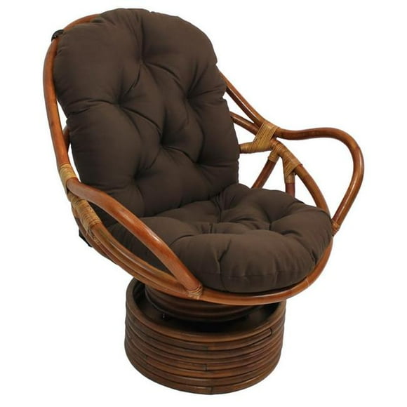 Swivel Rocker with Twill Cushion&#44; Chocolate