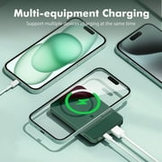 Power Bank,10000mAh 22.5W Fast Charging Portable Charger,2 in 1 Wireless Power Bank with LED Display Compatible with iPhone 8 Above Series,Green