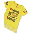 thumbnail image 2 of Cute 4 U Girls' 2-Piece Be Positive Bike Shorts Set Outfit Color: yellow Size: 4, 2 of 3