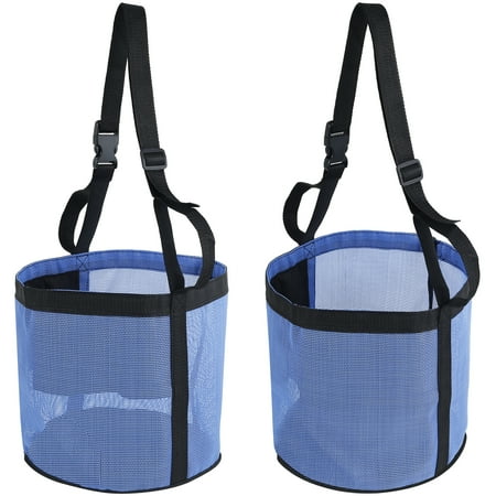 Ikoopy 2Pcs Horse Feed Bag Breathable Mesh Feed Bucket Mesh Designed Feeding Bag Adjustable Feed Bag Easy to Carry Feed Bucket for Feeding Horses