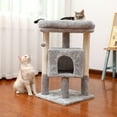 thumbnail image 2 of Demi Bonn 28" Cat Tree Tower for Indoor Cats, Cat Condo Dangling Ball Cat Furniture Activity Center Play House, Gray, 2 of 9