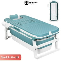 Fompes Portable Bathtub for Adult, 51" Large Collapsible Cold Plunge Bathtub Foldable Ice Bath Tub for Shower Stall, Bathroom Hot SPA Soaking Standing Tub