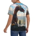 thumbnail image 2 of KLL Clear Sky Mountain Red Dragon for Men's Baseball Shirts,Short Sleeve Casual Shirts Button Down Shirt for Men Beach Summer Wedding Shirt-Medium, 2 of 7