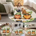 thumbnail image 5 of St. Patrick's Day Round Area Rug 8Ft Washable Large Circle Rugs for Living Room Dorm, Green Gnomes Lucky Shamrocks Vintage Non-Slip Carpet Floor Mats Indoor Outdoor Carpet Runner Aesthetic Home Decor, 5 of 8