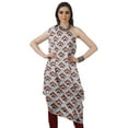 thumbnail image 2 of Moomaya Robe Kurti Sans Manches à une Épaule Imprimée pour Femmes, Vêtement de Créateur Boho pour Fête, 2 of 7