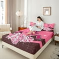 thumbnail image 4 of Castle Fairy Girly Dreamy Dance Twin Sheet Sets 3pcs for Kids Teens,Bling Glitter Twin Fitted Sheet Microfiber,Cheer Theme Breathable Flat Sheet,Breathable Home Decor, 4 of 7