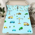 thumbnail image 2 of Castle Fairy Cartoon Truck 4pcs Bed Sheets,Kawaii Tractor King Sheets,Construction Vehicles Super Cozy Sheet Set,Lightweight Car Room Decor, 2 of 7