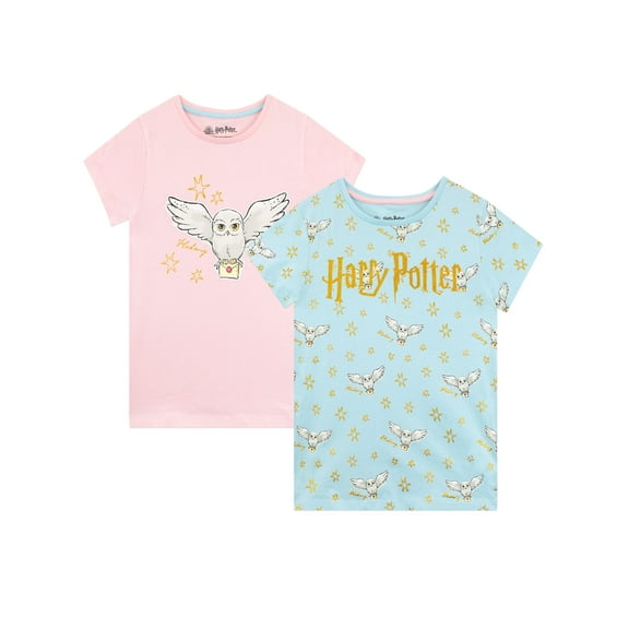 Harry Potter Girls Hedwig T-shirt 2 Pack Sizes 6-14