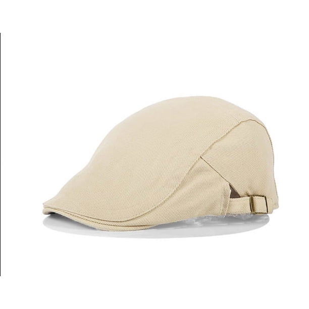 Zhuge Gorra plana de algodón para hombre, gorra de caza estilo Ivy Gatsby Newsboy, boina para hombre (amarillo claro)