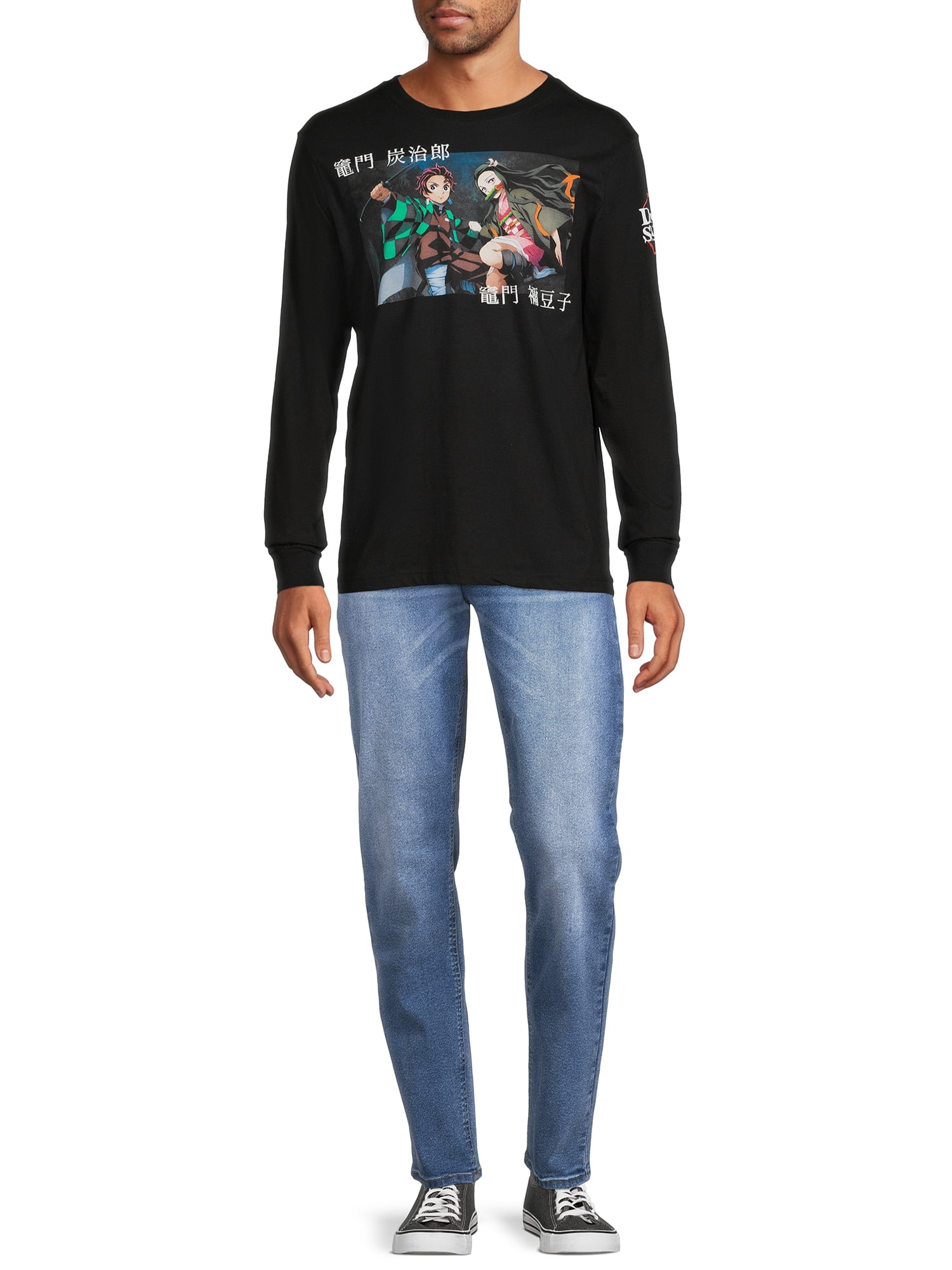Demon Slayer Men's & Big Men's Long Sleeve Graphic Tee, Sizes up to 3XL
