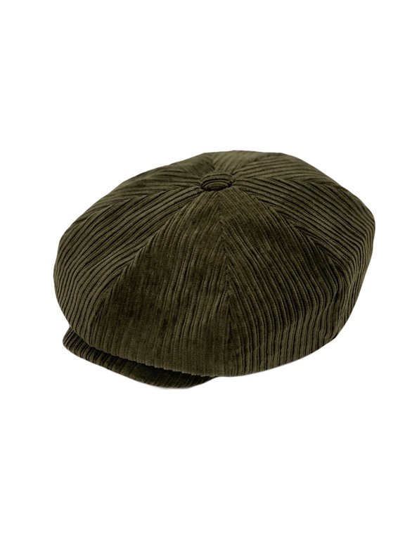 Corduroy Baker Boy Cap Simple Plain Beret Cotton Ivy Newsboy Hat LDG1465 (Green)