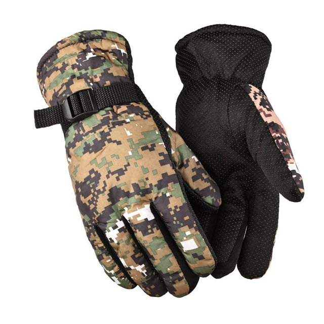Gants de Cyclisme Imperméables Résistants à l'Usure Imprimé Camouflage Coupe-Vent Gants de Sport pour Extérieur