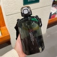 thumbnail image 4 of Flat Drinking Bottle, Portable Pop Up Lid 750ml Leak Proof Flat Water Bottle  for Travel Black,White,Grey,Green, 4 of 7