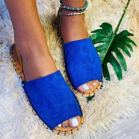 

Hvyesh Womens Flat Sandals Dressy Summer Peep Toe Sandals Comfy Arch Support Sandals Trendy Breathable Sandal Size 8.5