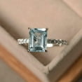 thumbnail image 2 of HeartsAndYou 2ct Natural Aquamarine & Diamond Engagement Ring Bridal Set 14k SOLID White Gold, 2 of 8