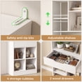 thumbnail image 5 of Homieasy Tall Closet Organizer with 2 Drawers, 79.7" Narrow Freestanding Storage Cabinet, Space-Saving Wood Garment Organizer for Bedroom, Entryway,White, 5 of 5