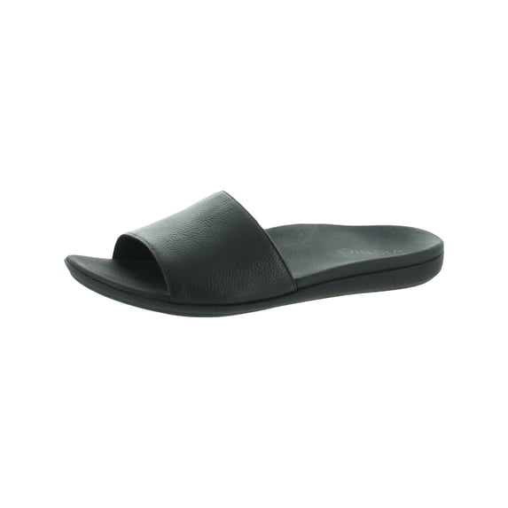 Vionic Womens Val Leather Slip On Slide Sandals
