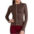 thumbnail image 1 of Hauts à Manches Longues pour Femmes Blouse à Manches Longues pour Femmes Blouses à Manches Longues pour Femmes Hauts Basiques pour Femme Chandails d'Automne pour Femmes Hauts à Manches Longues pour Femmes, 1 of 6