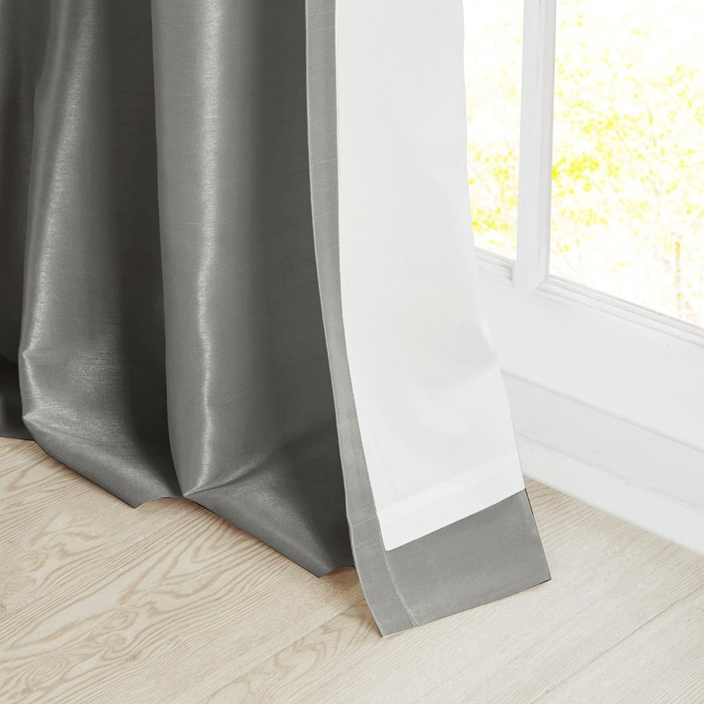Twist Tab Lined Window Curtain Panel Charcoal 50"x108"
