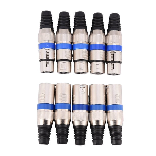 5 pares de conector de Audio para micrófono XLR de 3 pines, conector macho y hembra