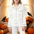 thumbnail image 2 of Hienoo Halloween Graphic Pajama Set For Girls Long Sleeve Buttons Shirts Pants Pajamas 3-14 Years, 2 of 5