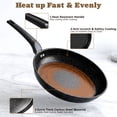 thumbnail image 5 of GPED 11" Frying Pan Skillet, Nonstick Carbon Steel Fry Pans, Kitchen Cooking Pan Skillet, Omelet Egg Pan with Silicone Handle,Compatible with All Stovetops (Gas, Electric & Induction), 5 of 8