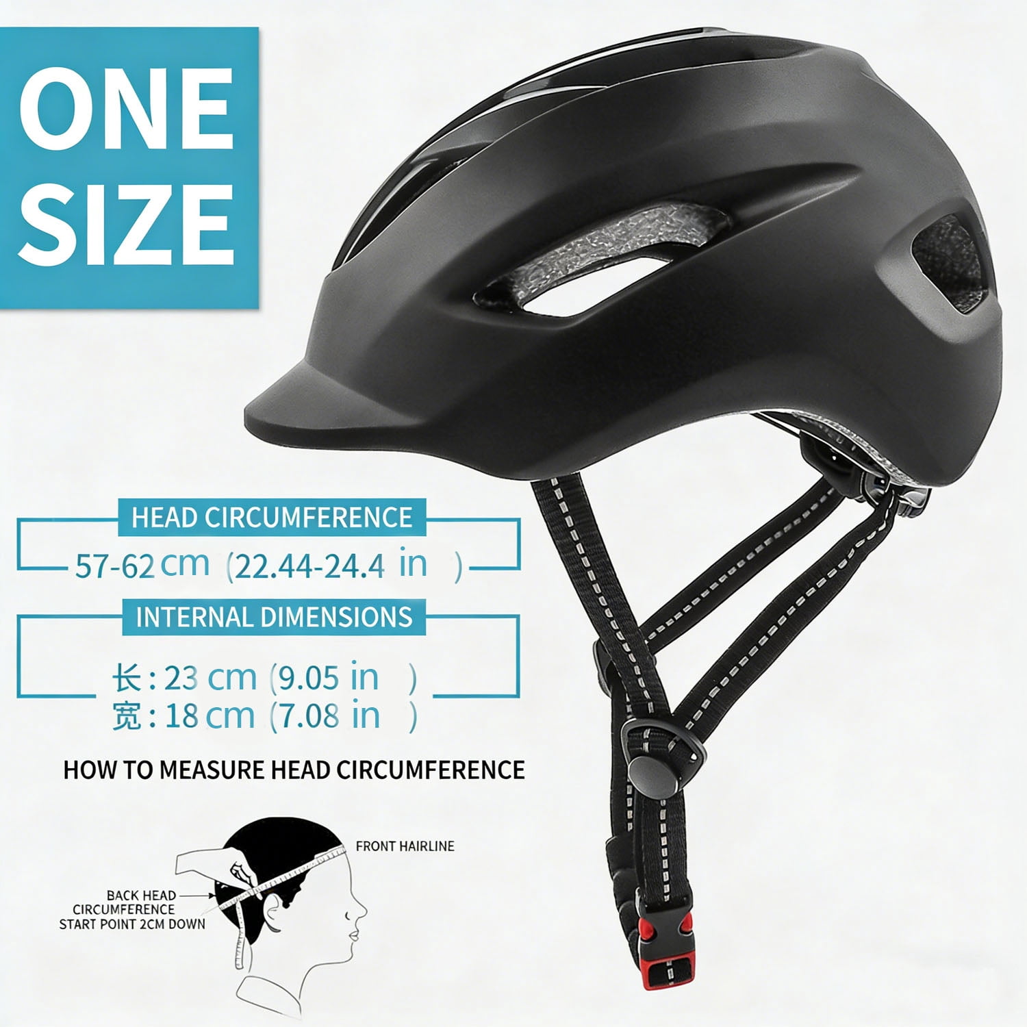 Mirov Adult mountain bike helmet with a rear light; unisex; comfortable and adjustable; ideal for city commuting and road cycling
