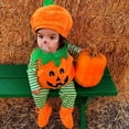 thumbnail image 4 of De Adorable disfraz de calabaza para bebé. Incluye gorro, mameluco y patuquitos, perfecto para Halloween., 4 of 7