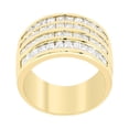 thumbnail image 2 of Precious Stars  Precious Stars Goldtone Princess and Baguette-Cut Cubic Zirconia 4-Row Wide Band, 2 of 4