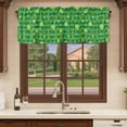 thumbnail image 6 of Lucky Shamrock Curtain Valances for Windows, Kitchen Valance Window Treatments Panel 2 Pack, St. Patrick's Day Spring Plants Green Stripes Rod Pocket Short Curtains for Bathroom Bedroom 42 x 12 Inch, 6 of 8