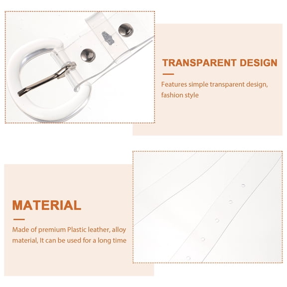 ORDDIART Transparent Plastic Waist Belt for Women, Simple Design, Lightweight and Adjustable, 0.2x1.3x0.2in