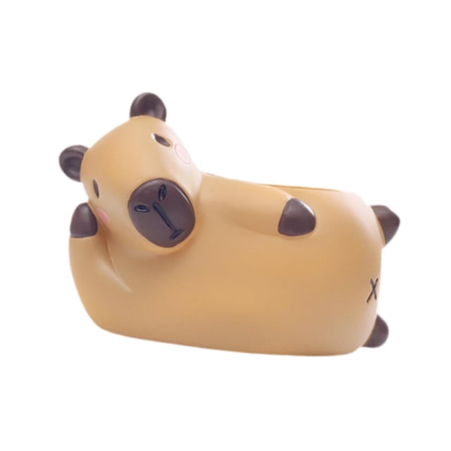 bedienty Small Capybara Flower Pot Cute Resin Planter Pot for Windowsill Home Kitchen Side Lying Side Lying
