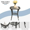 thumbnail image 2 of 3 Pieces Outdoor Wicker Rocking Chair Set, Wicker Patio Furniture Sets with Cushion and Tempered Glass Side Table, PE Rattan Patio Rocker Chairs Set for Balcony, Lawn and Porch Poolside,Grey, 2 of 6