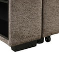thumbnail image 6 of Canddidliike 104" Reversible L-Shape 3 Seat Sectional Couch, Pull Out Sleeper Sofa with Storage Chaise and 2 Stools for Living Room Furniture Set, Brown, 6 of 11