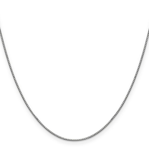 Primal Gold 14 Karat White Gold 0.9mm Box with Lobster Clasp Chain Necklace